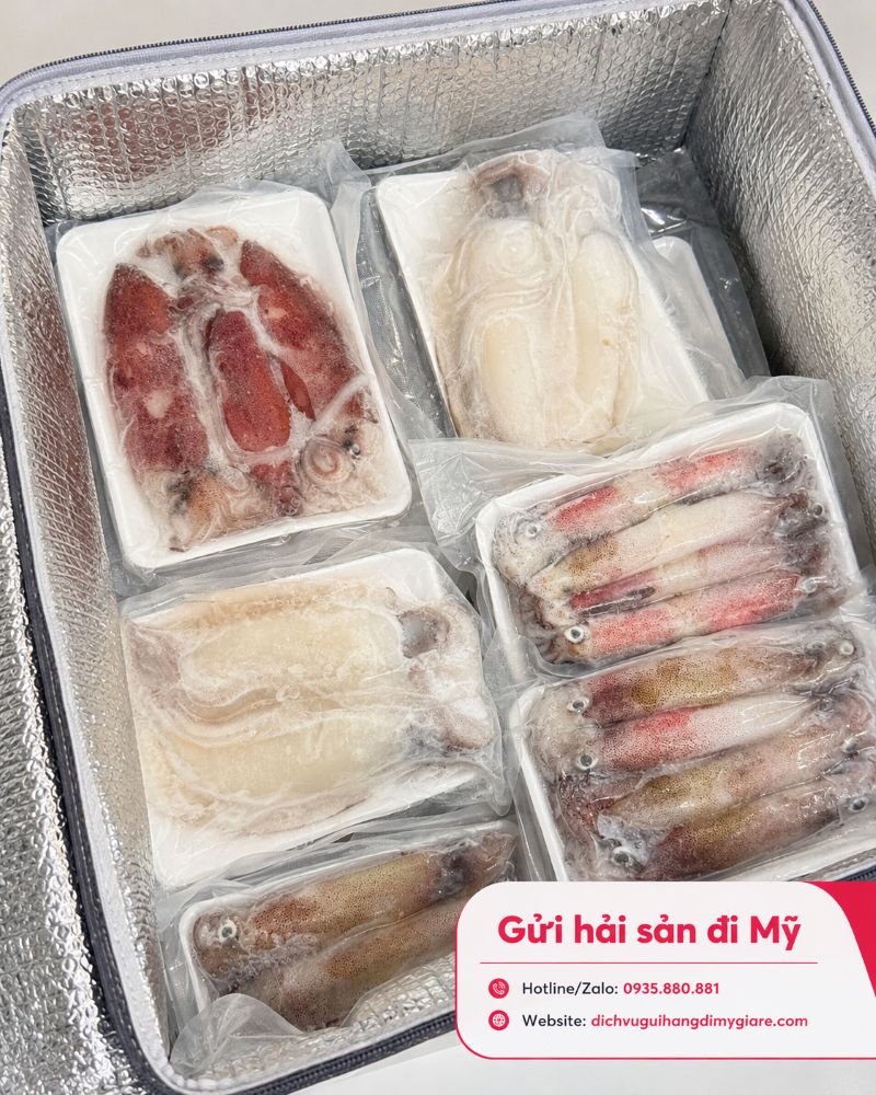 Gửi hải sản đông lạnh đi mỹ