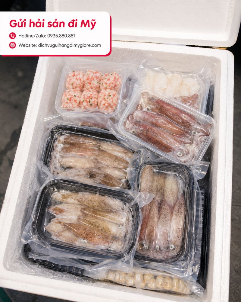 Gửi hải sản đông lạnh đi mỹ