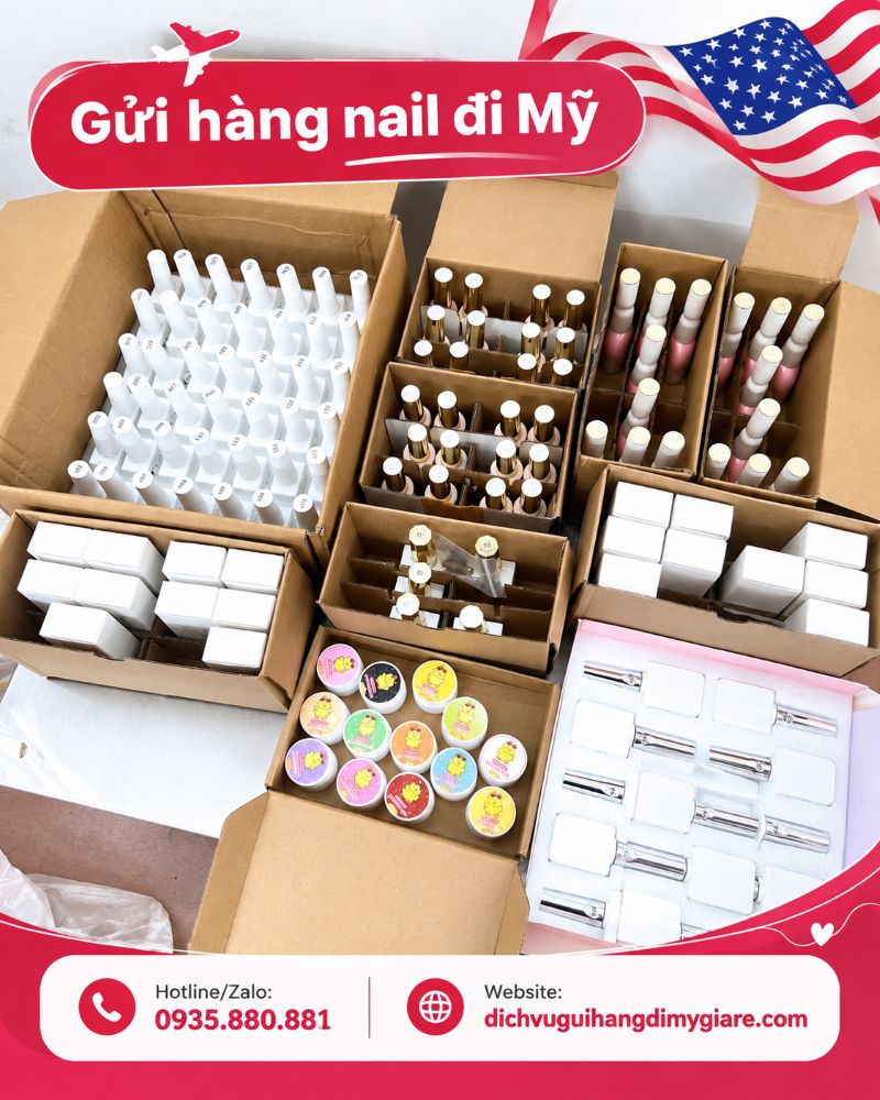 Gửi hàng nail đi Mỹ tại TPHCM