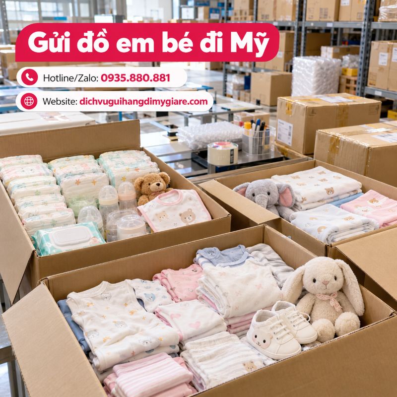 Gửi đồ em bé đi Mỹ tại TPHCM