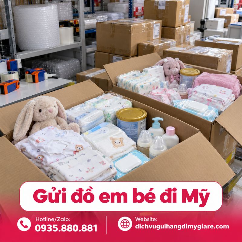 Gửi đồ em bé đi Mỹ tại TPHCM